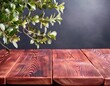 Natural Wood Grain Table with Blurred Background for Product Display