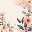 Floral wallpaper design on pink background, summer and spring print for textile. AI generation