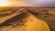 aerial view of sand dunes at sunset in the sahara desert djanet algeria africa