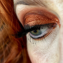 close up of a female eye