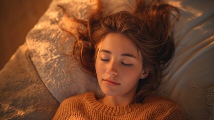 Wall Mural - portrait of a sleeping  woman