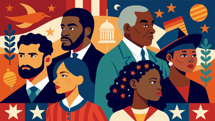 Wall Mural - Preserving History An intricate artwork featuring important historical events and figures of the African American community reminding us to remember. Vector illustration