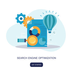 Wall Mural - search engine optimization. flat vector illustration.