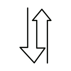 Wall Mural - Up and down arrow icon. Two arrows with different direction can be used for input output process, forward sign, vertical swap. Vector illustration. Eps file 23.