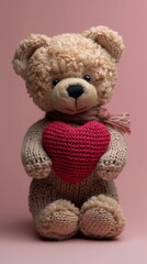 Brown Bear Holding Red Heart