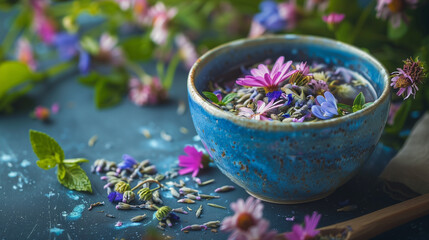 Wall Mural - flowers in a bowl