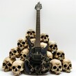guitar among the skulls. Generative AI