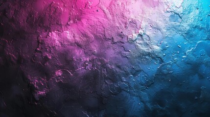 Wall Mural - abstract black pink and blue gradient background with rough texture and bright light glow