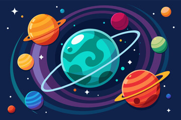 Leinwandbilder - A modern vector illustration of a binary star system