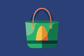 A minimalist tote vector illustration on yellow background