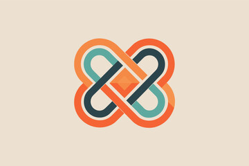 Aufkleber - A minimalist logo featuring a single, tessellating shape that represents endless possibilities and connections.