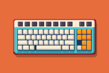 Fototapete - A minimalist keyboard with only the essential keys for maximum efficiency.