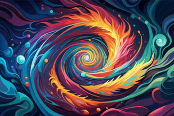 Poster - A mesmerizing abstract light painting featuring pulsating waves of light that ripple and undulate across the frame