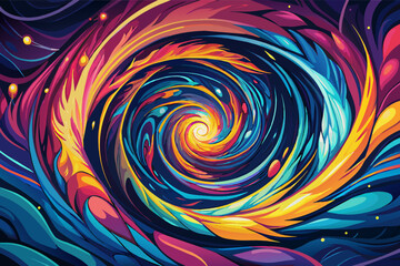 Poster - A mesmerizing abstract light painting featuring pulsating waves of light that ripple and undulate across the frame