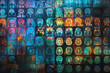 © youandyan - Neuroimaging and Neuroscience Art: Painted Mosaic of Colorful Brain Scan Slices