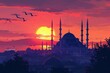 Landscape at the sunset of Istanbul, Turkey - mosque, bosphorus