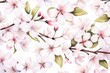 Floral pattern with blossom pink sakura flowers. Watercolor style