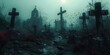 © Cary - crosses cemetery lot trees gehenna best fog ancient ruins frightful courtyard post apocalyptic city streaming fiendish