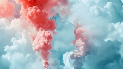 Wall Mural - Vibrant cloudscape with cotton candy colors