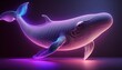 Hologram of a whale on a black background