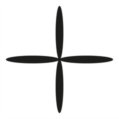 Wall Mural - black symmetrical cross shape for minimalist design elements - stock vector