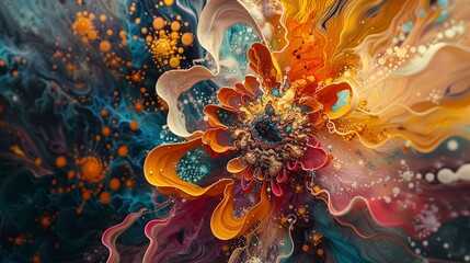 Canvas Print - Abstract background with detailed close-up of floral explosions, merging the ephemeral moment of bloom with lasting art.