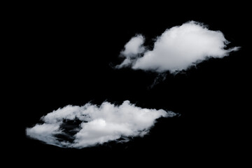 Wall Mural - white fluffy clouds isolated on a black background, clipart