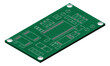 Isometric electronic board. Isometric printed circuit board. Integrated circuit board. Vector illustration