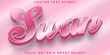 © HUMA - Pink Cute Swan Vector Fully Editable Smart Object Text Effect