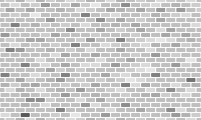 Wall Mural - grey brick wall rectangle geometric seam pattern. vector repeating texture.