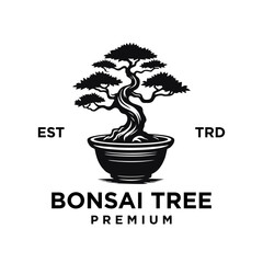 Bonsai logo icon design vector illustration