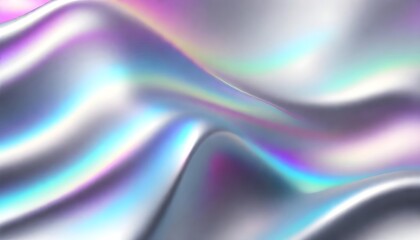 Wall Mural - fluid smooth abstract metallic holographic colored shape background