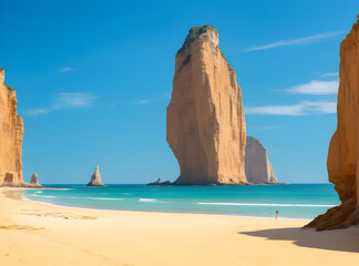 Wall Mural - Beautiful scenery of beach with natural travel place 