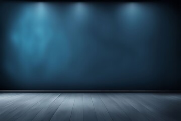 Wall Mural -  Background blank banner wall studio room blue soft gradient empty light abstract wallpaper template illustration space floor dark texture design website, display your product 