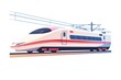 high speed trains design on  white background