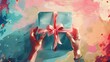 A vibrant gift wrapped in artful anticipation