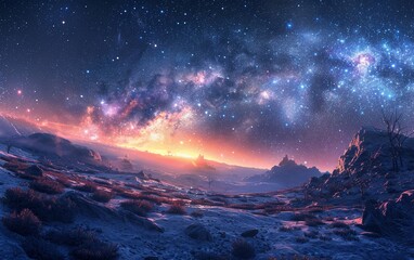 Wall Mural - the breathtaking summer night sky showcases the magnitude and wonder of the cosmos. crafted by artif