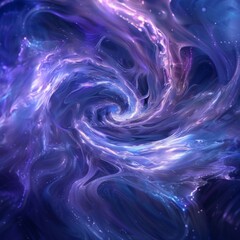 Wall Mural - A swirling vortex of smoky blues and purples, accented with streaks of shimmering platinum  