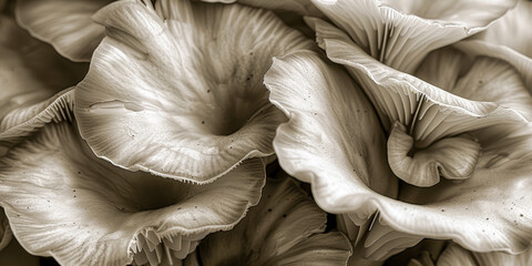 The  is of a close up of a mushroom with a brownish color