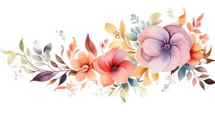Digital vintage watercolor flower abstract graphic poster web page PPT background