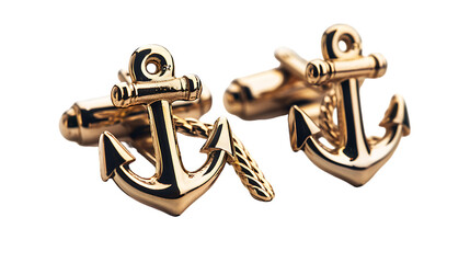 Wall Mural - anchor and rope cufflinks isolated on transparent background