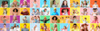 © Pixel-Shot - Big collage of happy little children on color background