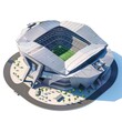 football stadium 3d isometric in white background