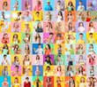 © Pixel-Shot - Big collage of emotional little children on color background