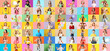 © Pixel-Shot - Big funny of emotional little children on color background