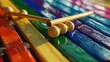 A colorful xylophone with mallets resting on top