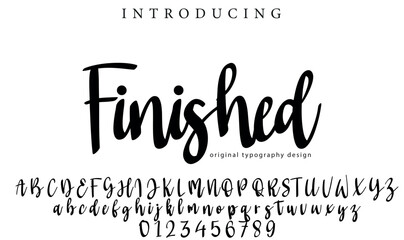 Finished Font Stylish brush painted an uppercase vector letters, alphabet, typeface