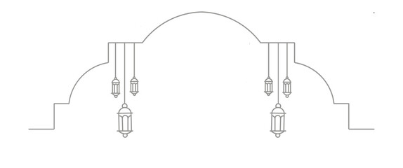 Wall Mural - Ied al adha mubarak. Lantern symbol in line art. Ied mubarak icon. Ramadhan mubarak icon.