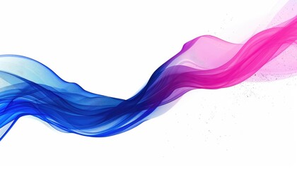 Wall Mural - flat digital thick curved line on a white background the line is blue and dark pink