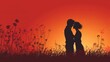 © STOCKYE STUDIO - a tender silhouette captures the embrace of a loving couple, their contours melding into a timeless symbol of affection and devotion